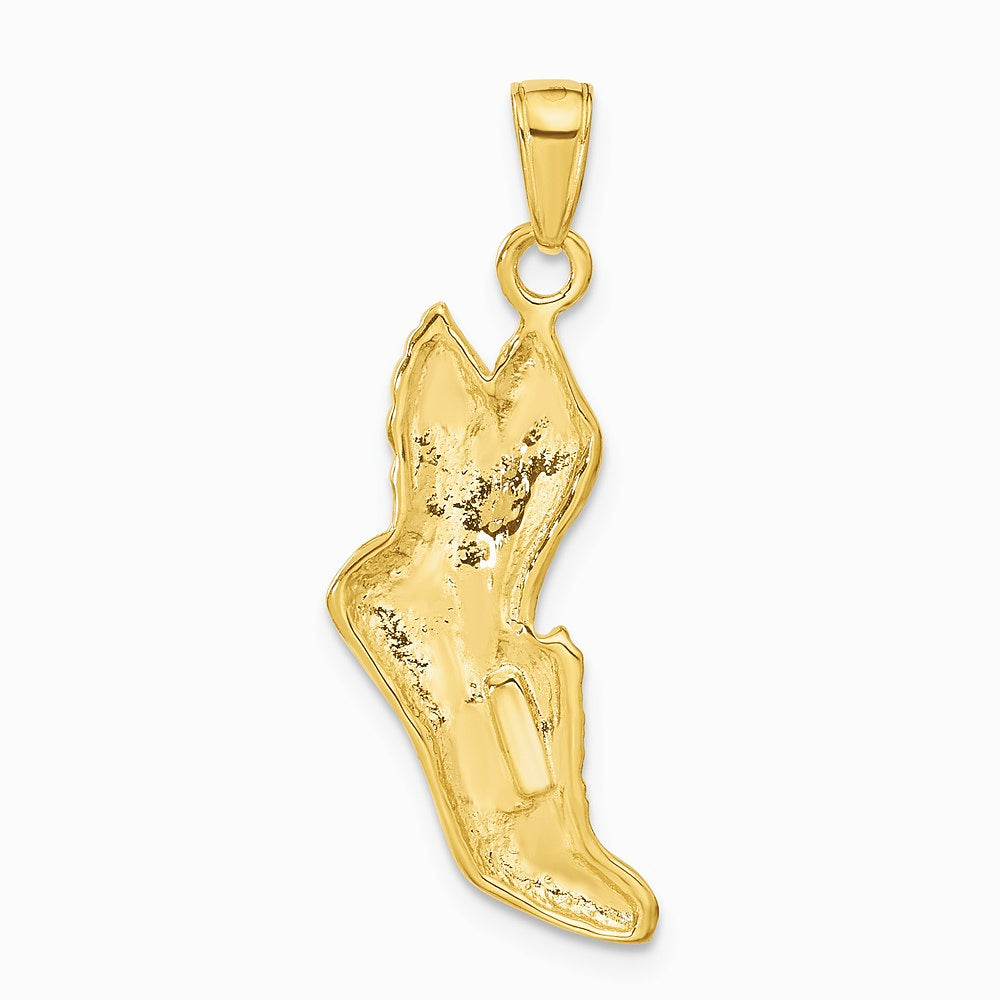 10K / 14K Yellow Gold Polished Running Shoe Pendant - Product Photo