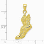 10K / 14K Yellow Gold Polished Running Shoe Pendant - Product Photo