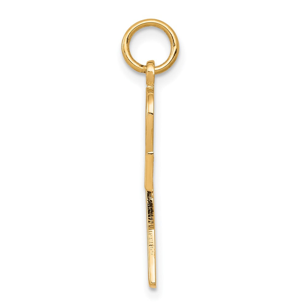 10K / 14K Yellow Gold Solid Flat-Backed Ankh/Egyptian Cross Pendant - Product Photo