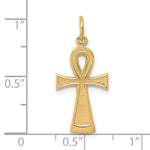 10K / 14K Yellow Gold Solid Flat-Backed Ankh/Egyptian Cross Pendant - Product Photo
