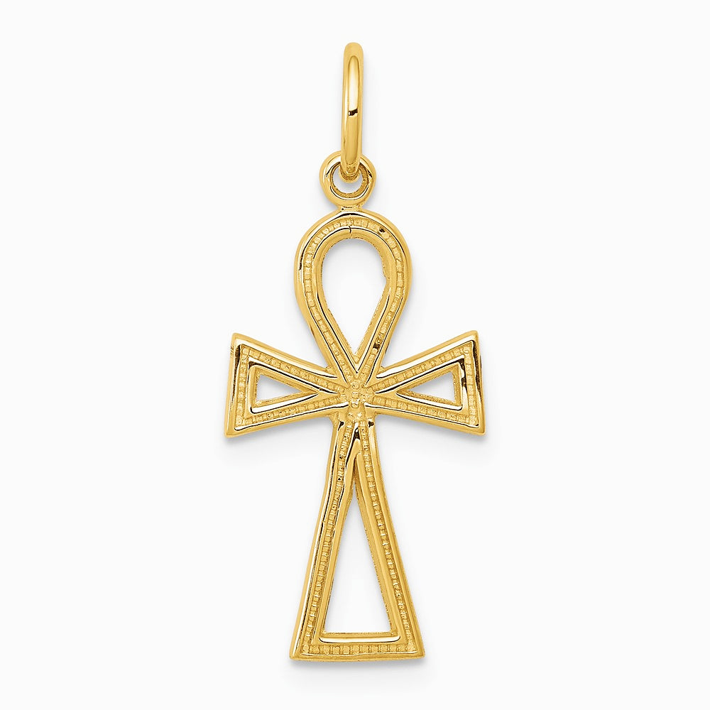 10K / 14K Yellow Gold Ankh Cross Charm