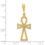 10K Yellow Gold Ankh Cross Charm - Product Photo