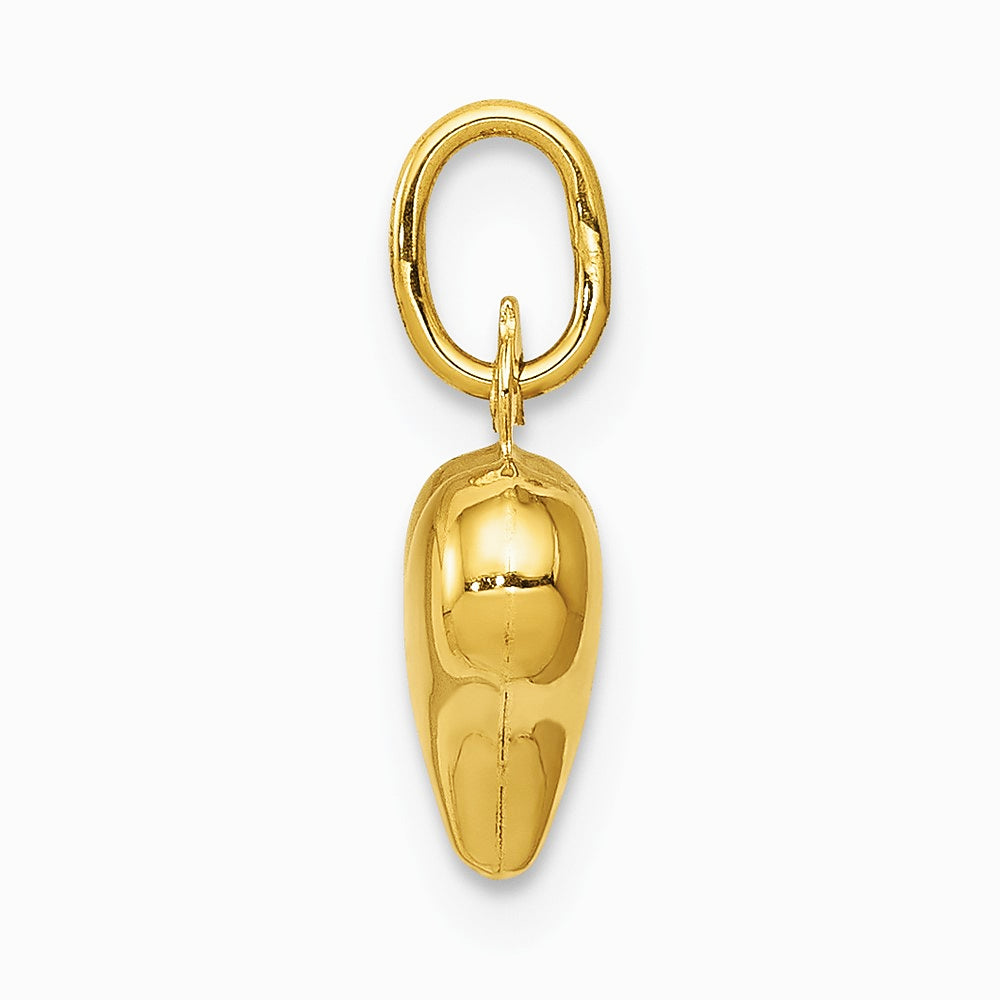 10K / 14K Yellow Gold Polished 3-D Heart Charm - Product Photo