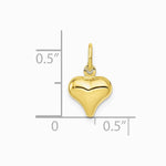 10K / 14K Yellow Gold Polished 3-D Heart Charm - Product Photo