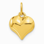 10K / 14K Yellow Gold Polished 3-D Heart Pendant - Product Photo