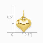 10K / 14K Yellow Gold Polished 3-D Heart Pendant - Product Photo