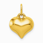 10K / 14K Yellow Gold Polished 3-D Heart Pendant - Product Photo