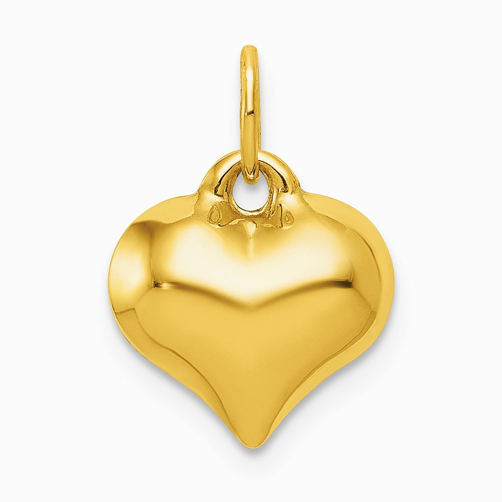 10K / 14K Yellow Gold Polished 3-D Heart Pendant - Product Photo