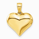 10K / 14K Yellow Gold Polished 3-D Heart Pendant - Product Photo