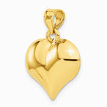 10K / 14K Yellow Gold Polished 3-D Heart Pendant - Product Photo