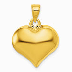 10K / 14K Yellow Gold Polished 3-D Heart Pendant - Product Photo