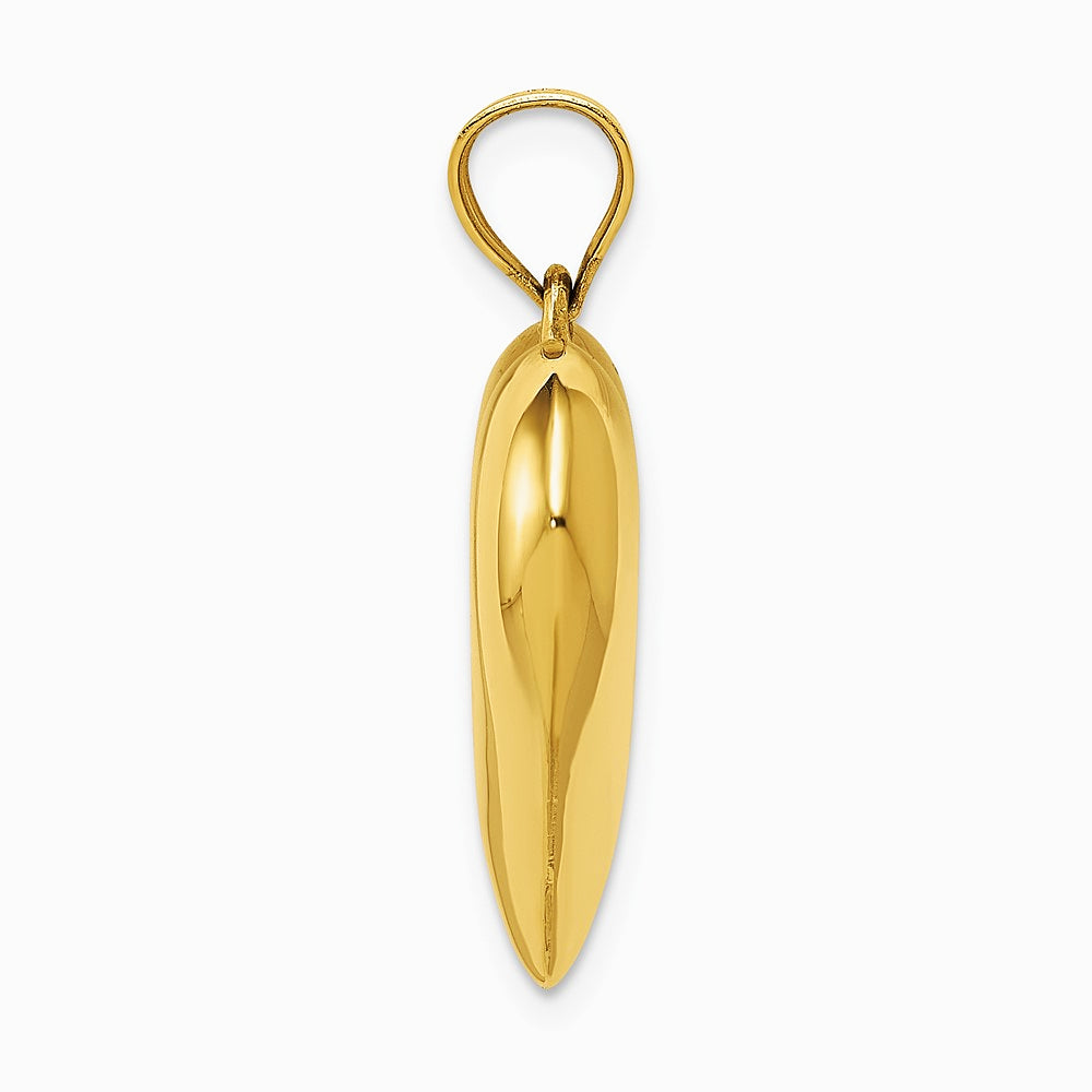 10K / 14K Yellow Gold Polished 3-D Heart Pendant - Product Photo