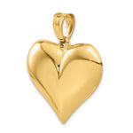 10K / 14K Yellow Gold Polished 3-D Heart Pendant - Product Photo