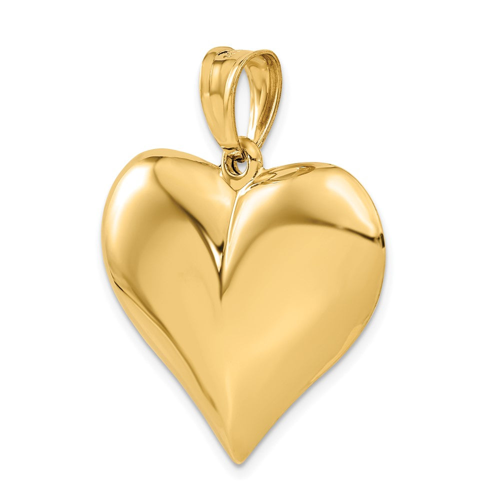 10K / 14K Yellow Gold Polished 3-D Heart Pendant - Product Photo