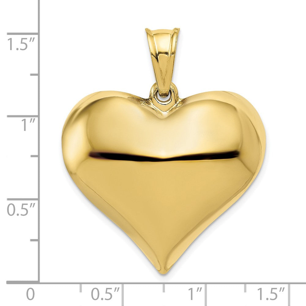 10K / 14K Yellow Gold Polished 3-D Heart Pendant - Product Photo