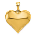 10K / 14K Yellow Gold Polished 3-D Heart Pendant - Product Photo