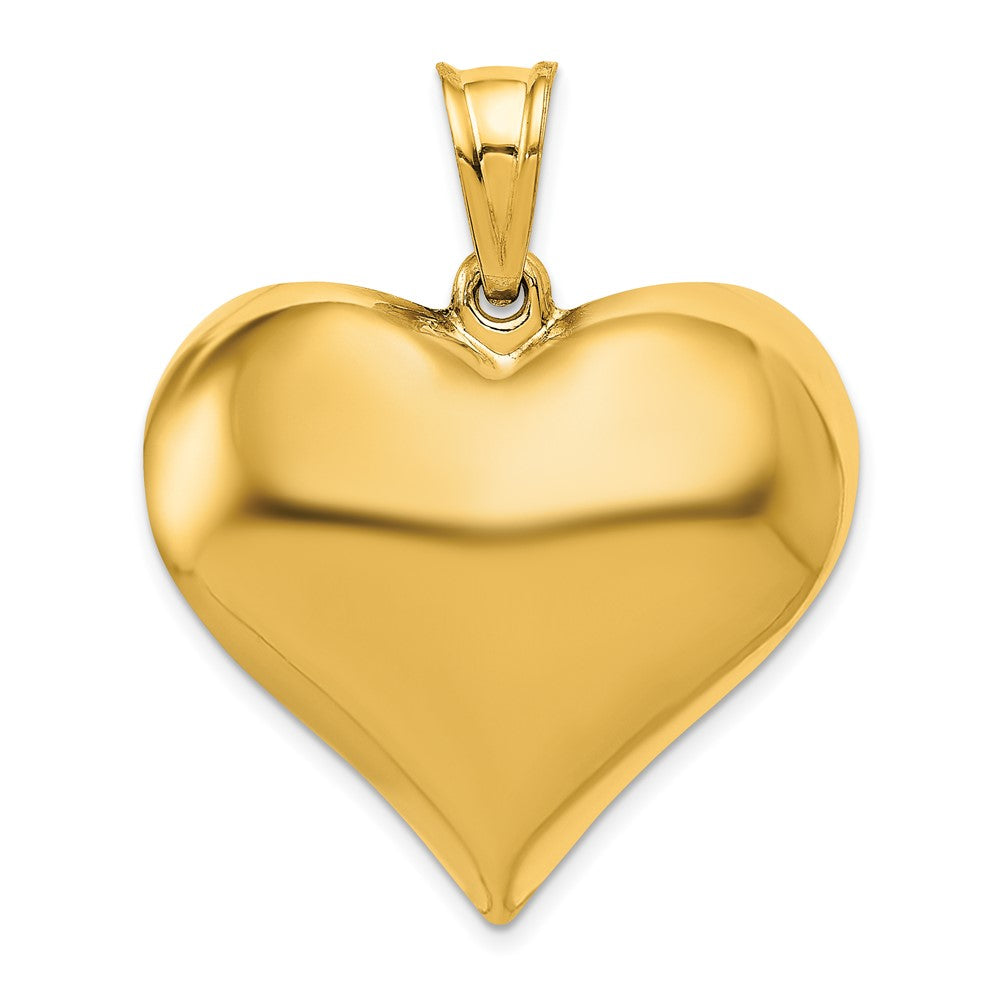 10K / 14K Yellow Gold Polished 3-D Heart Pendant - Product Photo