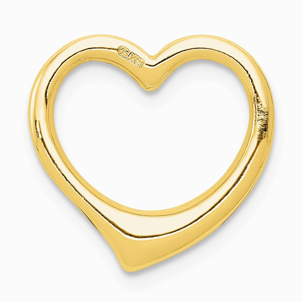 10K / 14K Yellow Gold Polished Heart Chain Slide - Product Photo