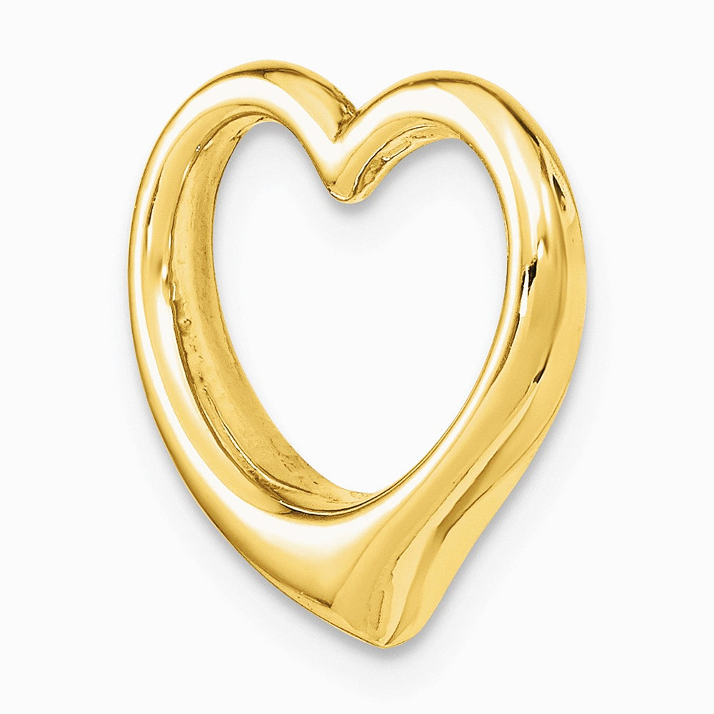 10K / 14K Yellow Gold Polished Heart Chain Slide - Product Photo