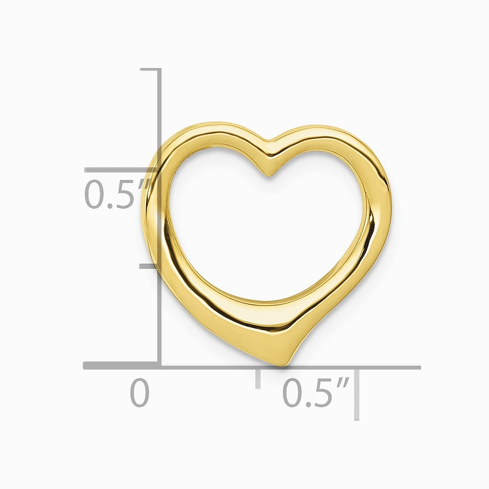 10K / 14K Yellow Gold Polished Heart Chain Slide - Product Photo