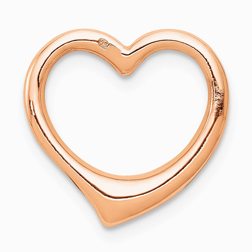 10K / 14K Rose Gold Polished Heart Chain Slide - Product Photo