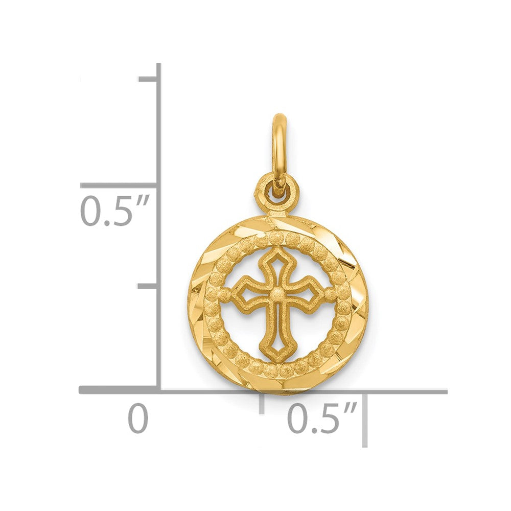 10K Polished Border Small Cut-out Heart Pendant - Product Photo
