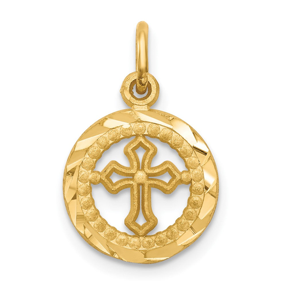 10K / 14K Yellow Gold Polished Border Small Cut-out Heart Pendant