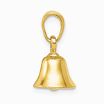 10K / 14K Yellow Gold 3-D Moveable Bell Pendant - Product Photo