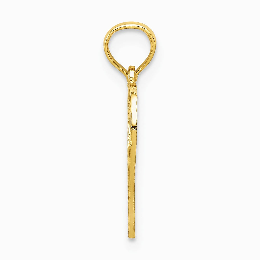 10K / 14K Yellow Gold 30 in Heart Cut-out Pendant - Product Photo