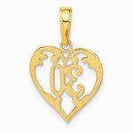 10K / 14K Yellow Gold 30 in Heart Cut-out Pendant - Product Photo