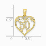 10K / 14K Yellow Gold 50 in Heart Cut-out Pendant - Product Photo