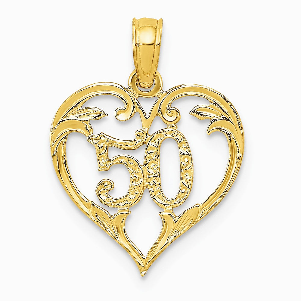 10K / 14K Yellow Gold 50 in Heart Cut-out Pendant