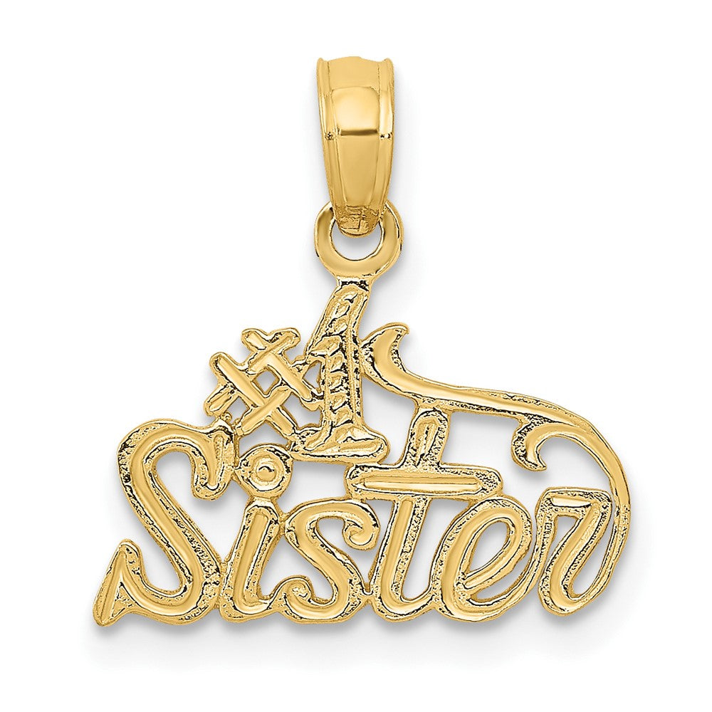 10K / 14K Yellow Gold #1 Sister Pendant - Product Photo
