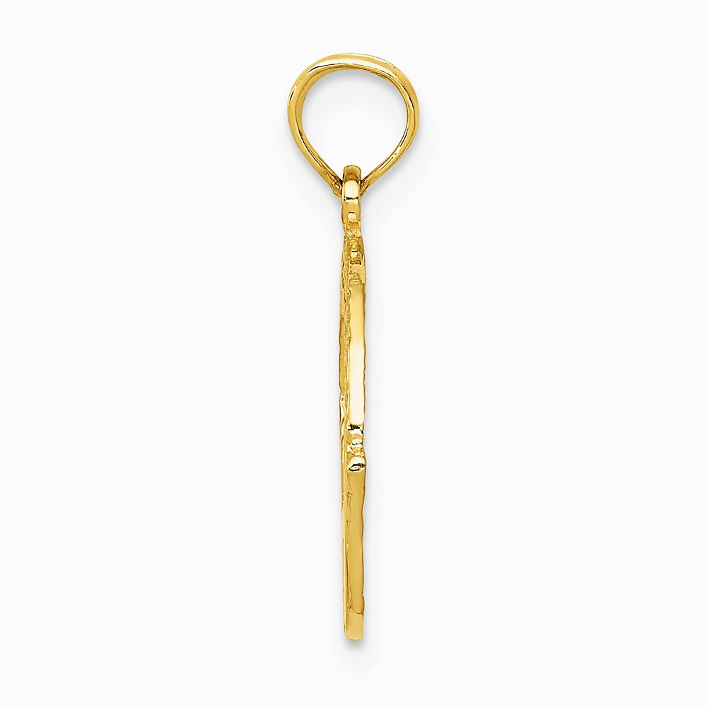 10K / 14K Yellow Gold Claddagh Charm - Product Photo