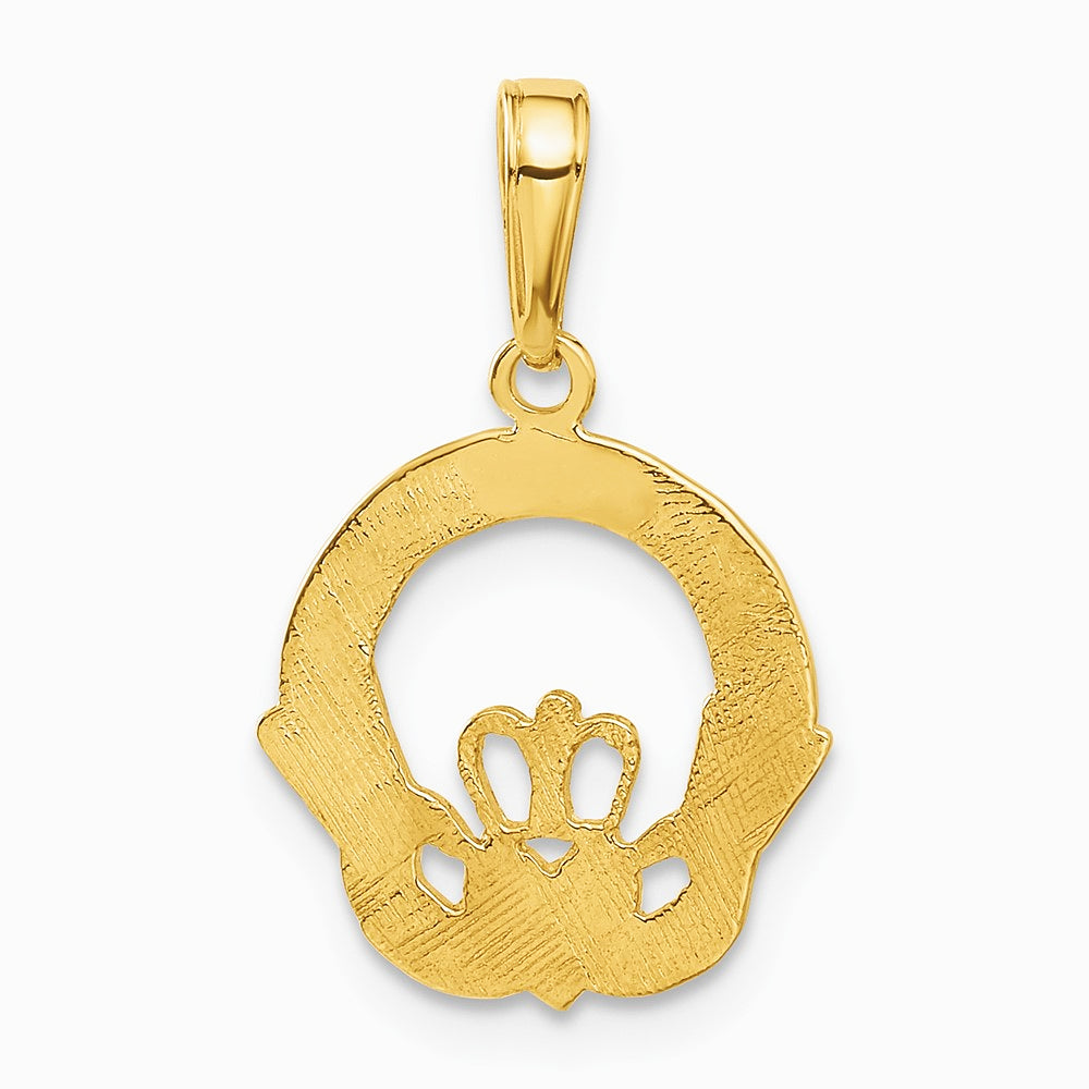 10K / 14K Yellow Gold Claddagh Charm - Product Photo