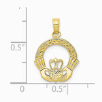 10K / 14K Yellow Gold Claddagh Charm - Product Photo