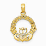 10K / 14K Yellow Gold Claddagh Charm - Product Photo