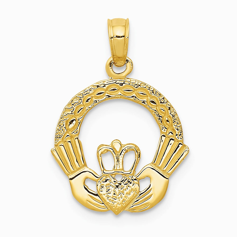 10K / 14K Yellow Gold Claddagh Charm