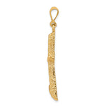 10K Yellow Gold Diamond-cut Cross Pendant - Product Photo