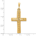 10K Yellow Gold Diamond-cut Cross Pendant - Product Photo