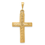10K Yellow Gold Diamond-cut Cross Pendant - Product Photo