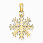 10K / 14K Yellow Gold Snowflake Pendant - Product Photo
