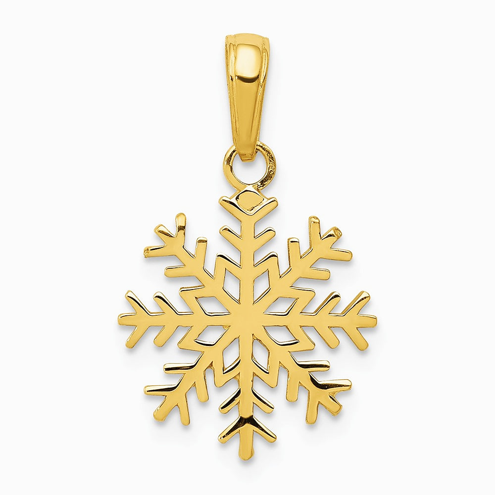 10K / 14K Yellow Gold Snowflake Pendant