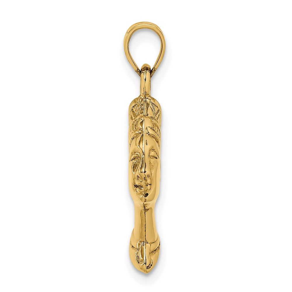 10K / 14K Yellow Gold 3-D Nefertiti Pendant - Product Photo