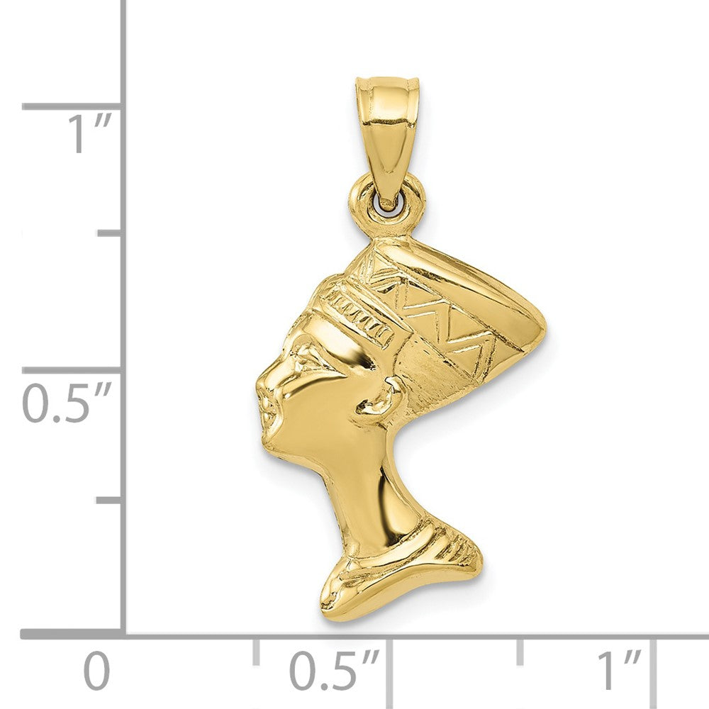 10K / 14K Yellow Gold 3-D Nefertiti Pendant - Product Photo