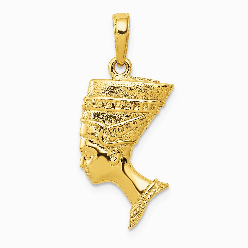 10K / 14K Yellow Gold 3-D Nefertiti Pendant - Product Photo