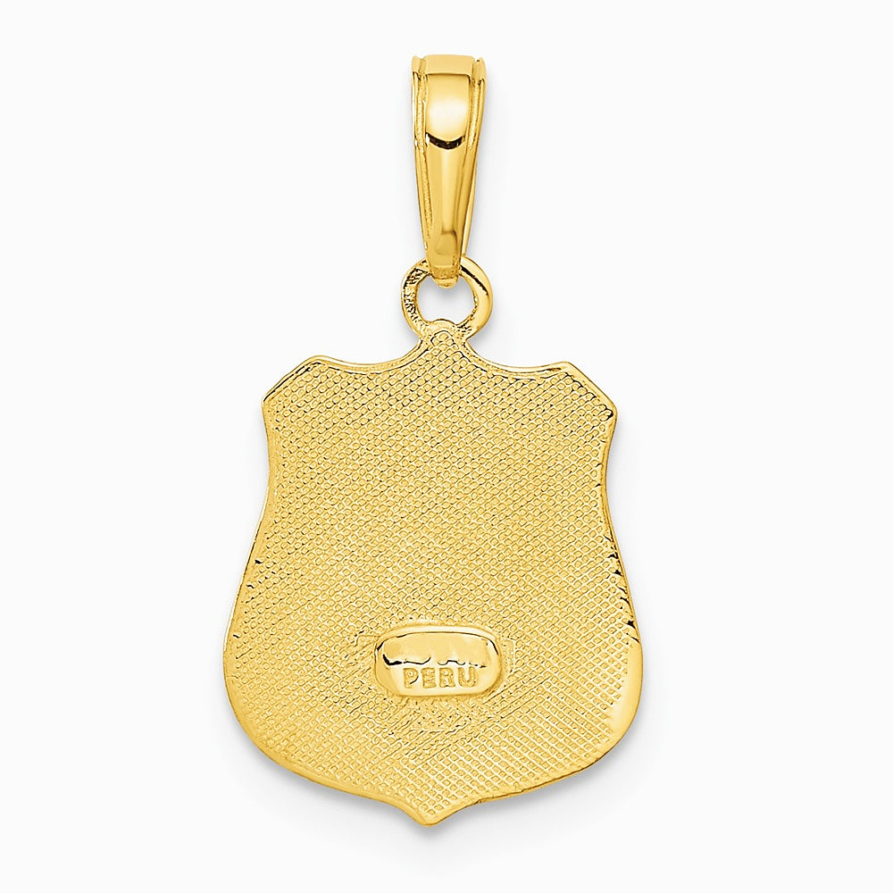 10K / 14K Yellow Gold Police Badge Pendant - Product Photo