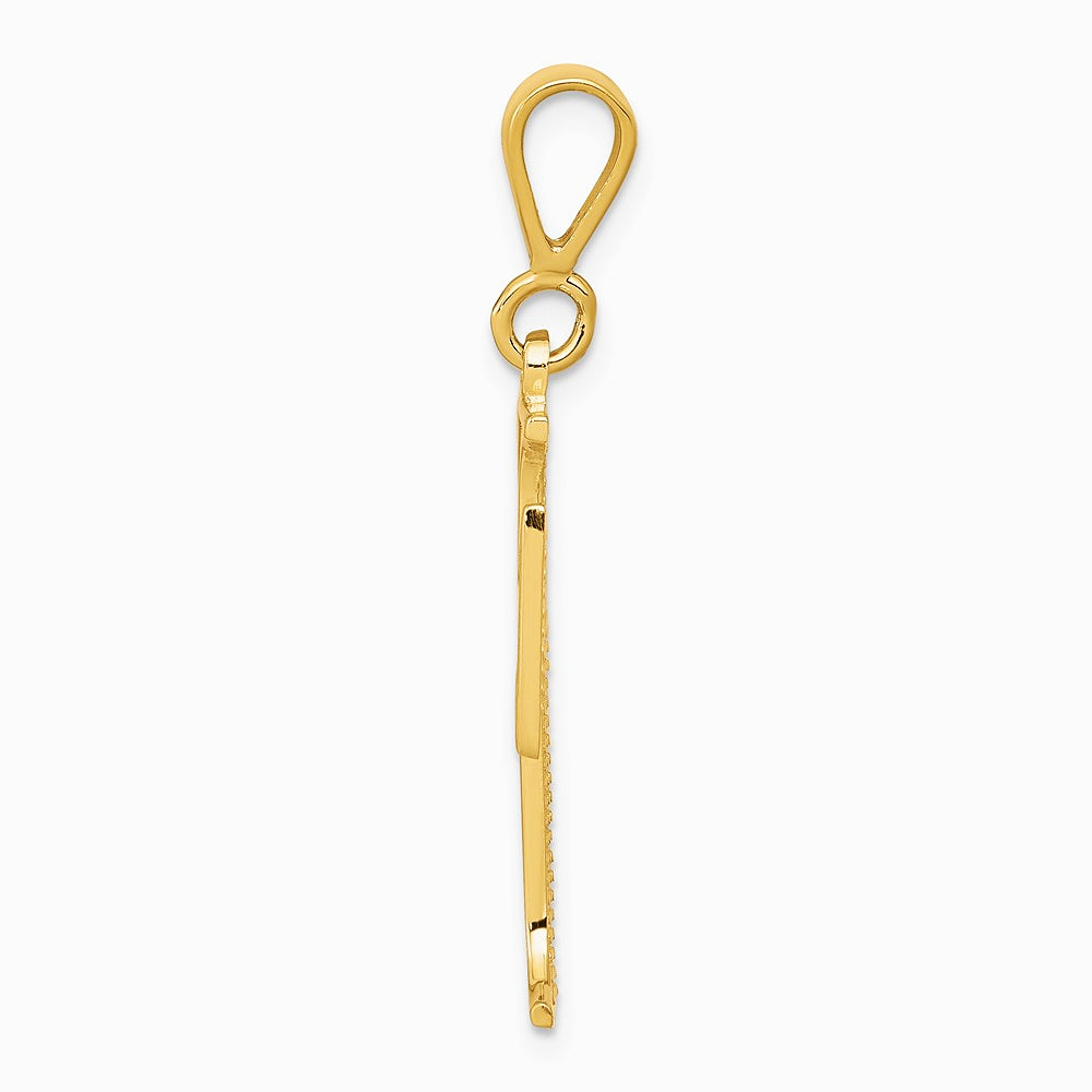 10K / 14K Yellow Gold Cross Charm - Product Photo