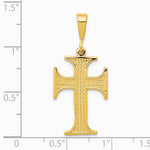 10K / 14K Yellow Gold Cross Charm - Product Photo