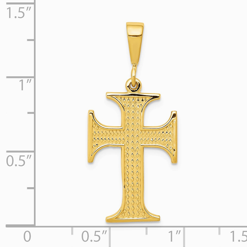 10K / 14K Yellow Gold Cross Charm - Product Photo
